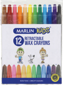 Marlin 12 Retractable Wax Crayons