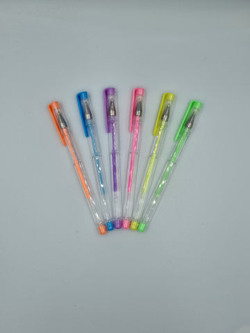 Neon Gel Pens - pack of 6